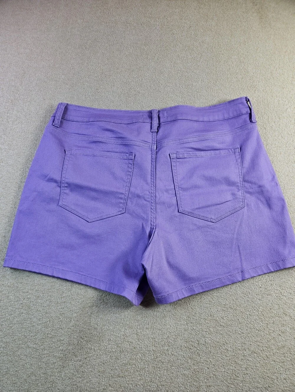 Zenana Purple High Waisted Stretch Denim Shorts Women's Plus Size 2X